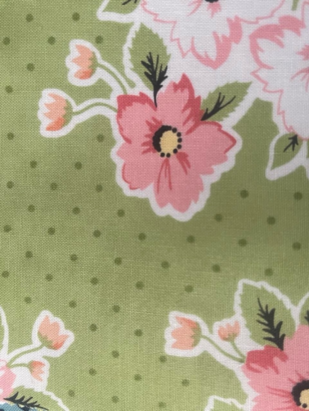 Spring Floral Fabric Charm Pack - Coral, Blue & Green - Picture 2 of 7